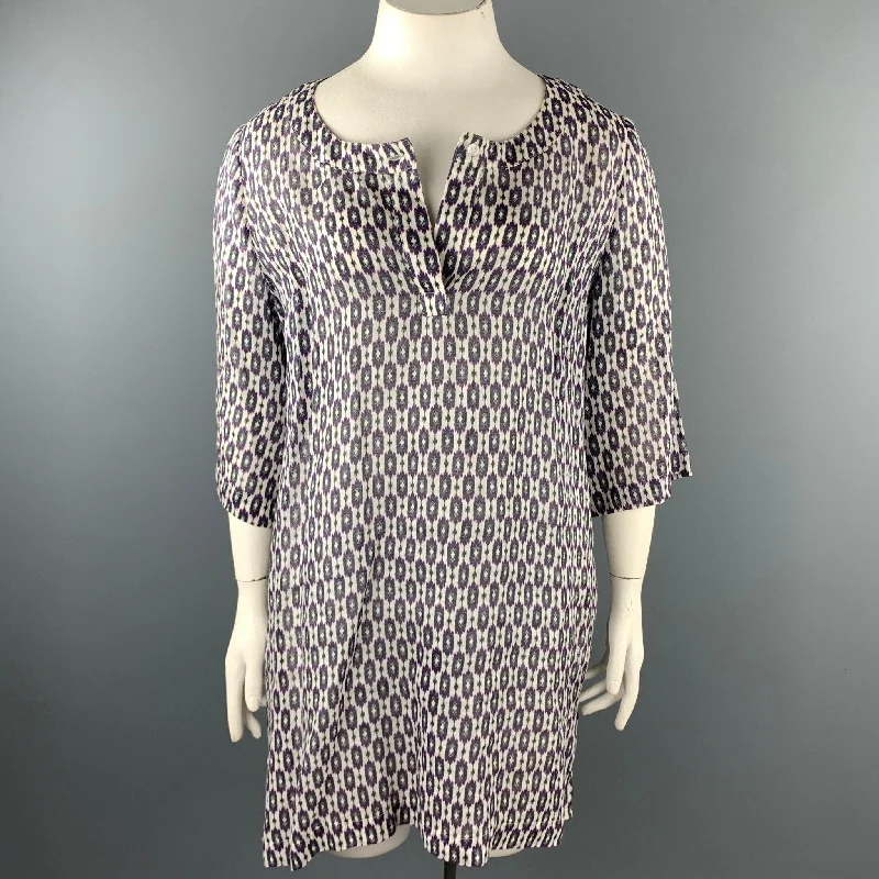 WEEKEND by MAX MARA Size 16 Multi-Color Ikat Ramie Tunic Dress