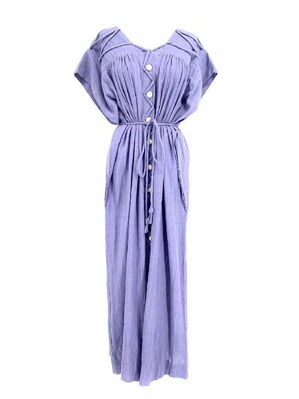 Mirth Women's Blue Button Down Cotton Size M Dress