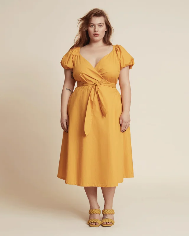 Yasmin Wrap Dress | Tangerine