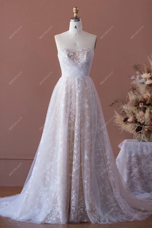 Romantic Lace Off Shoulder A-line Wedding Dress