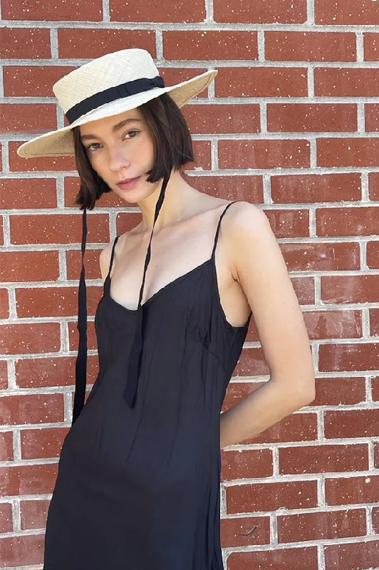 Calf-Length Bias Long Slip in Black