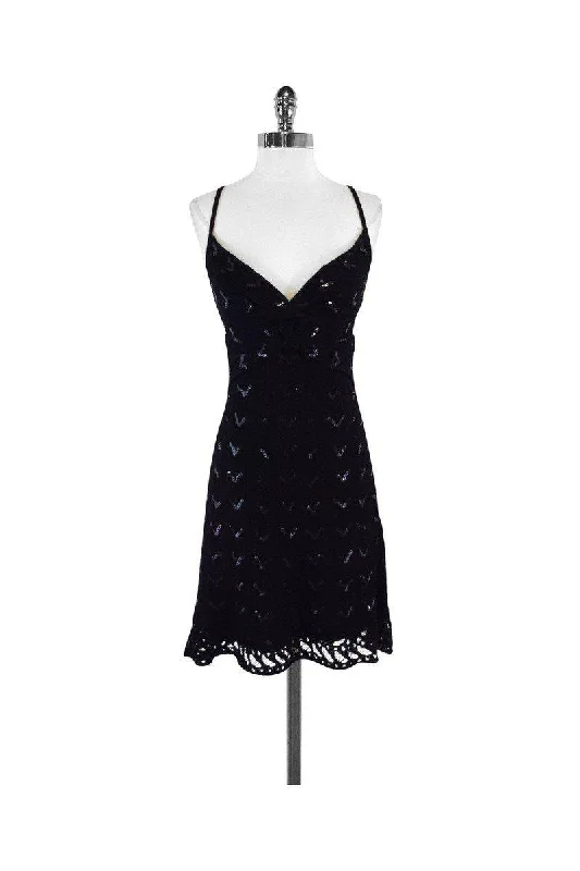 Catherine Malandrino - Black Knit Sequined Dress Sz S