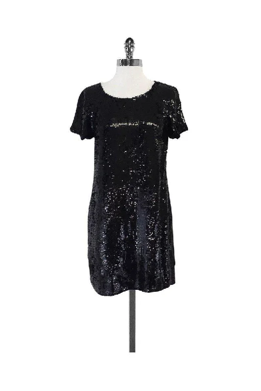 Catherine Malandrino - Black Sequin Shift Dress Sz 6