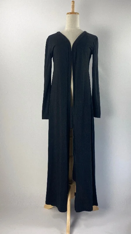 Long Sleeve Open Maxi Cardigan, Black