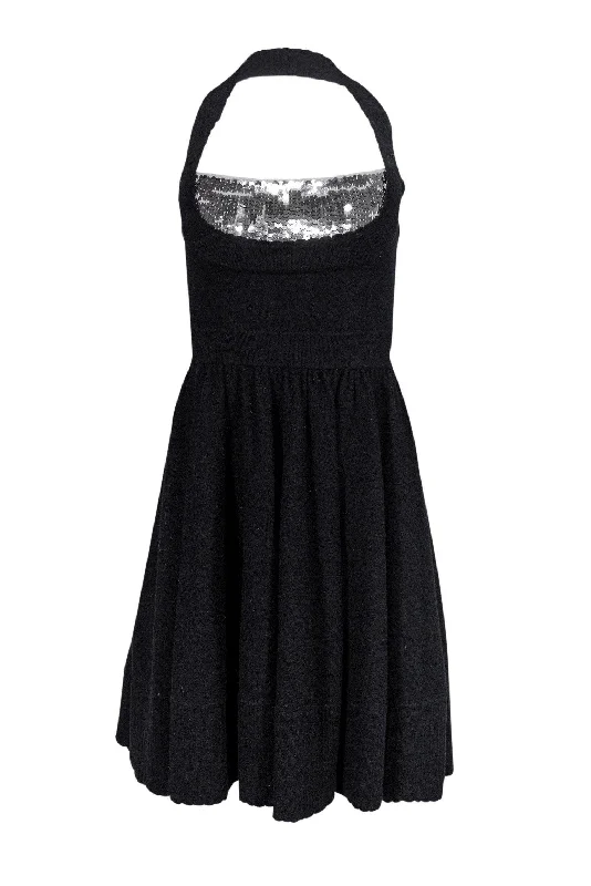 Marc by Marc Jacobs - Black Halter Dress w/ Silver Sequins Sz S