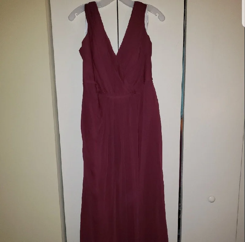 David's Bridal Long Chiffon Tank in Wine