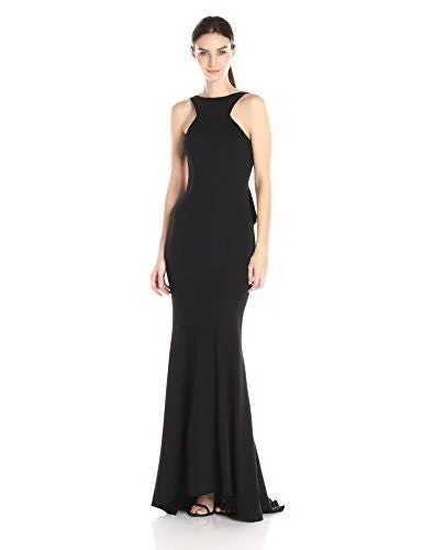 Other Xscape Women's Long Ponte with Open Ruffle Back