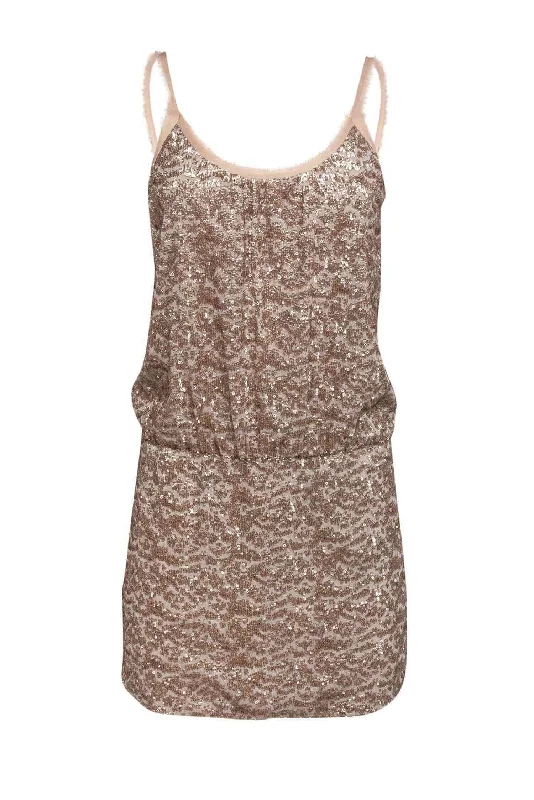 Rebecca Taylor - Blush Sequined Tank Dress Sz 6