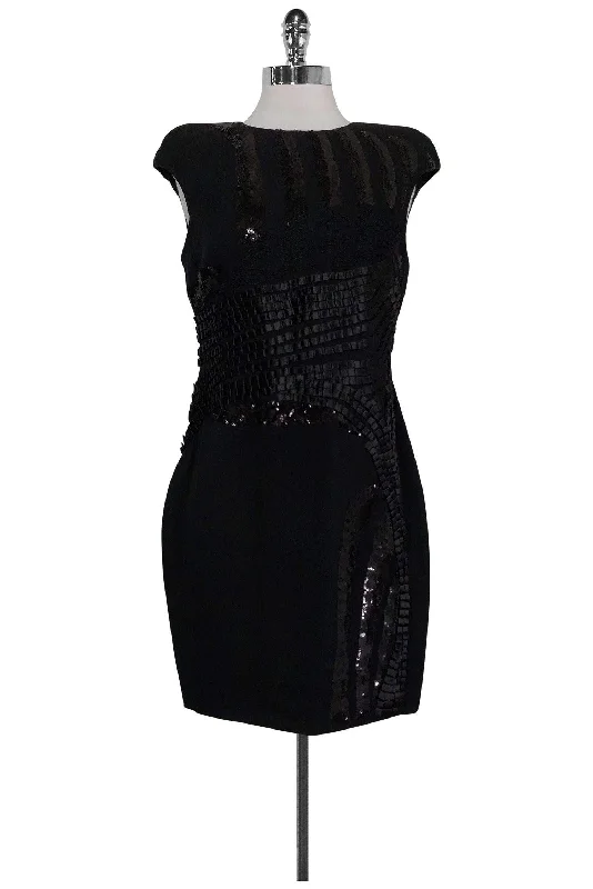 Robert Rodriguez - Black Sequin & Ribbon Dress Sz 6