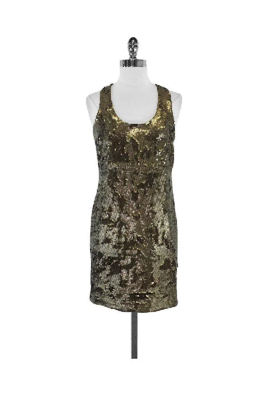 Robert Rodriguez - Gold Sequin Sleeveless Dress Sz 2