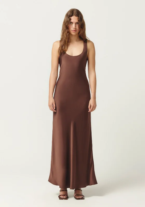 SCOOP NECK MAXI CHOCOLATE