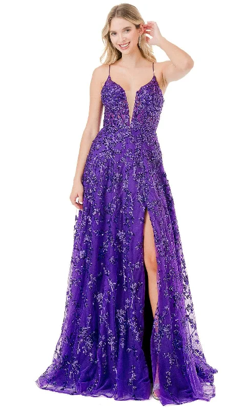 Trevi Collection L2878R - Sequined A-Line Prom Dress