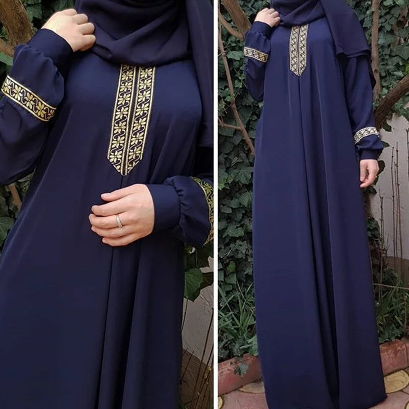 Women's Arabian Microfiber Long Sleeves Solid Elegant Abaya