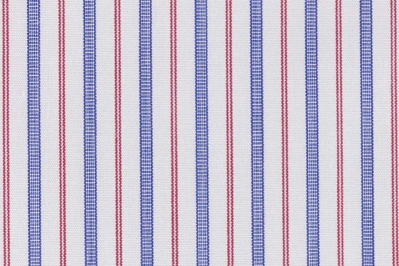 Soho White W/Dual Blue & Red Stripe Shirting