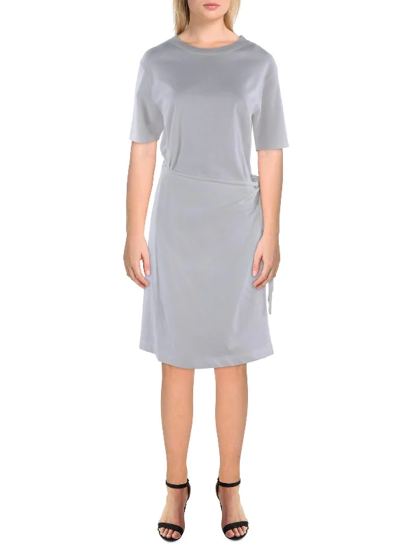 Womens Cotton Knee-Length Shirtdress